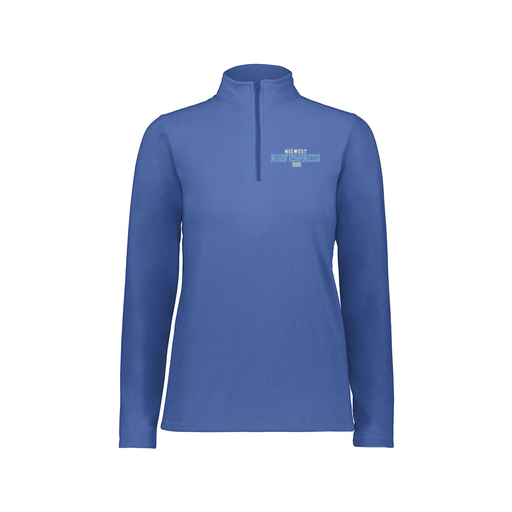 [6864.060.XS-LOGO1] Ladies MicroFleece 1/4 Zip Pullover (Female Adult XS, Royal, Logo 1)